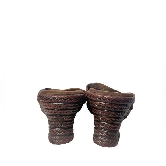 Earth Spirit Birch Wedge Heel Sandals Leather Strappy Slip On Shoes Multicolor - Picture 5 of 9